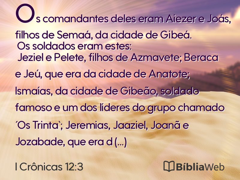 I Crônicas 12:3 em imagem para compartilhar