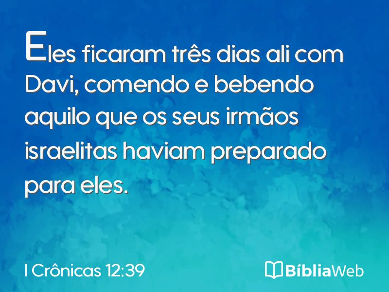 I Crônicas 12:39 em imagem para compartilhar