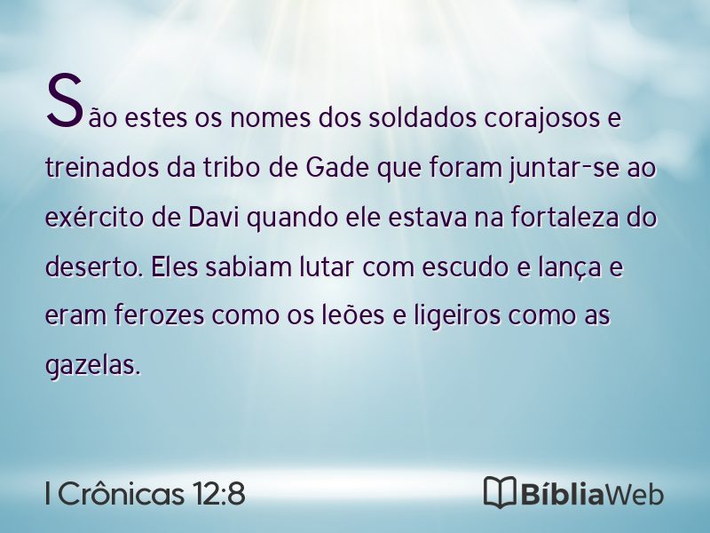 I Crônicas 12:8 em imagem para compartilhar