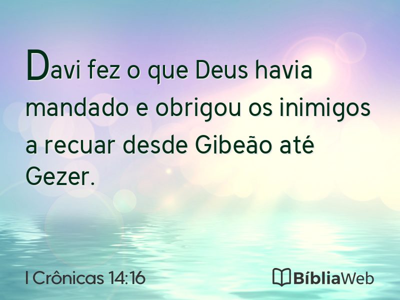 I Crônicas 14:16 em imagem para compartilhar