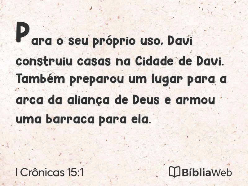 I Crônicas 15:1 em imagem para compartilhar