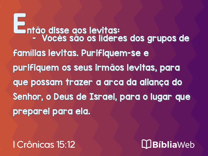 I Crônicas 15:12 em imagem para compartilhar