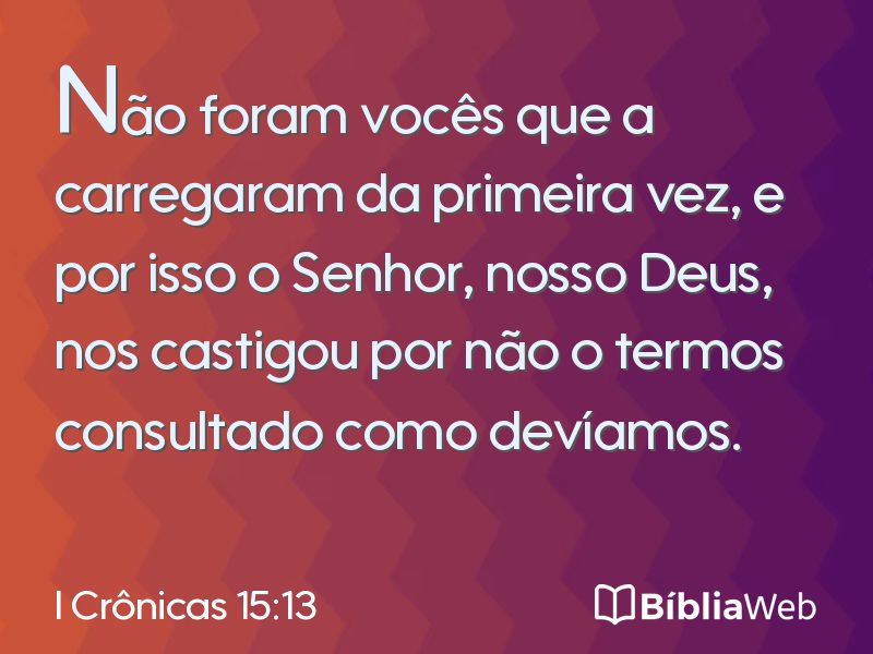 I Crônicas 15:13 em imagem para compartilhar