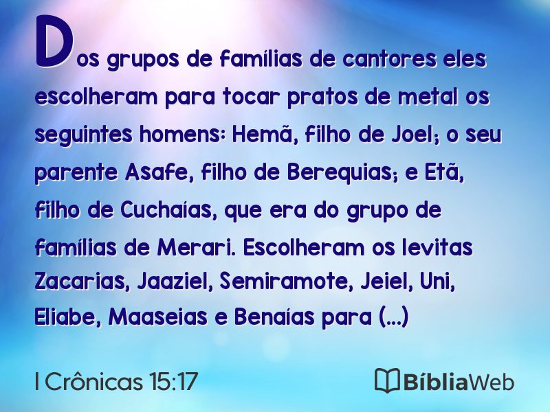 I Crônicas 15:17 em imagem para compartilhar