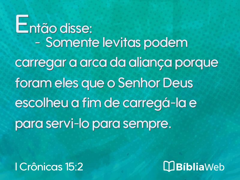 I Crônicas 15:2 em imagem para compartilhar