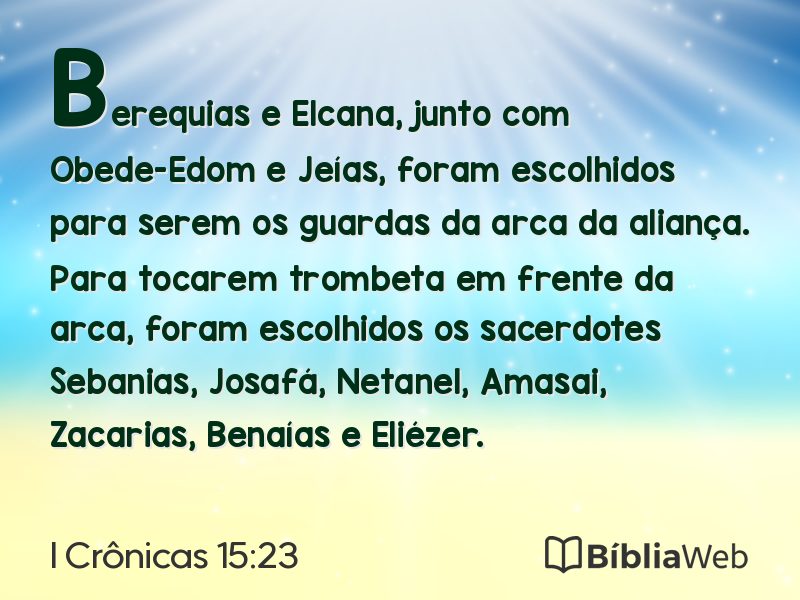 I Crônicas 15:23 em imagem para compartilhar