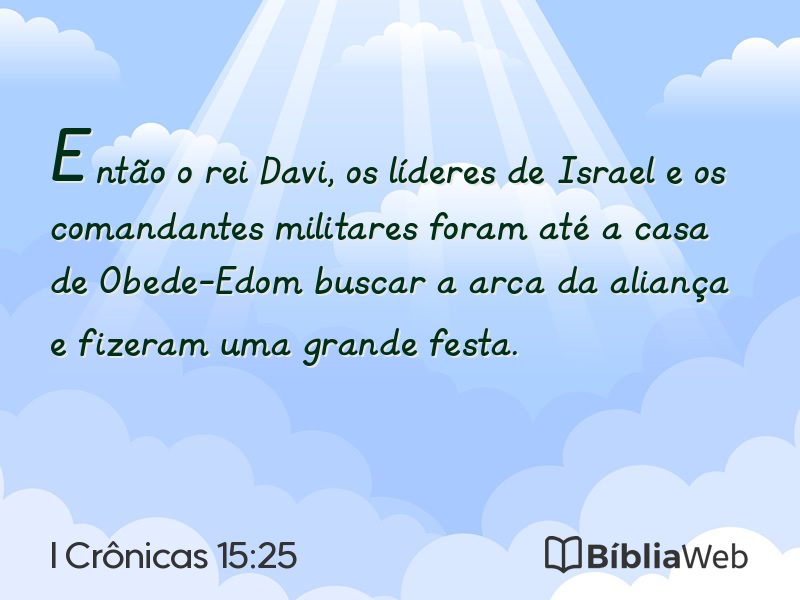 I Crônicas 15:25 em imagem para compartilhar