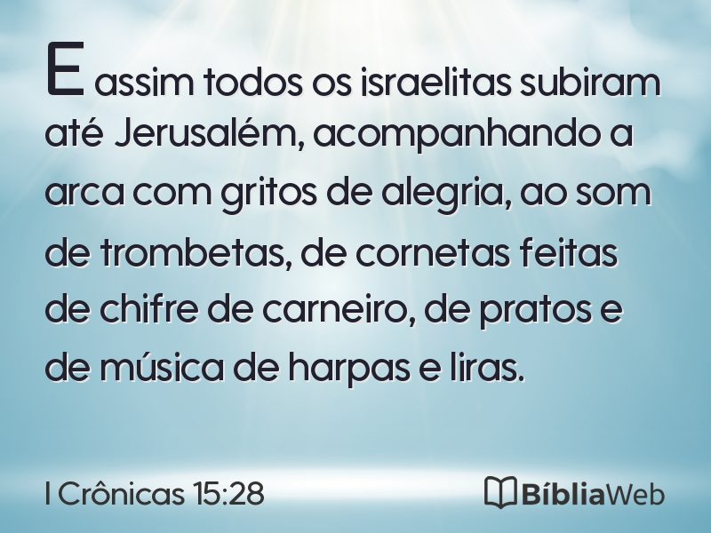 I Crônicas 15:28 em imagem para compartilhar