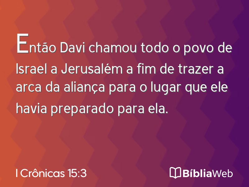 I Crônicas 15:3 em imagem para compartilhar