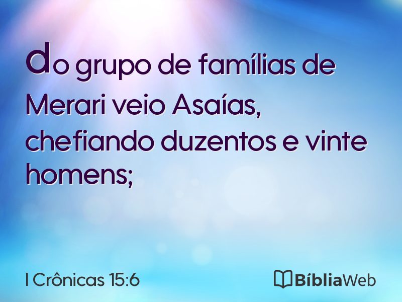 I Crônicas 15:6 em imagem para compartilhar