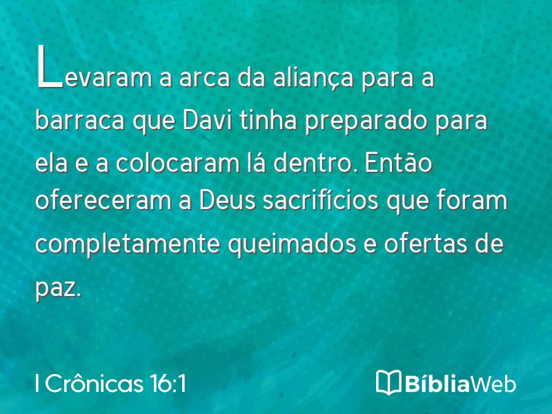 I Crônicas 16:1 em imagem para compartilhar
