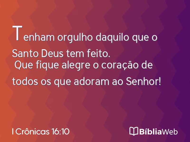 I Crônicas 16:10 em imagem para compartilhar