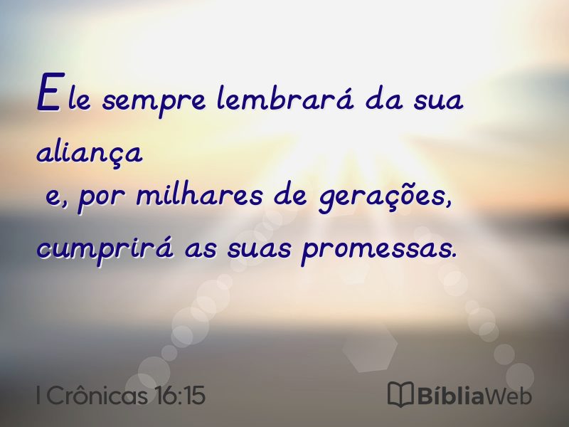 I Crônicas 16:15 em imagem para compartilhar