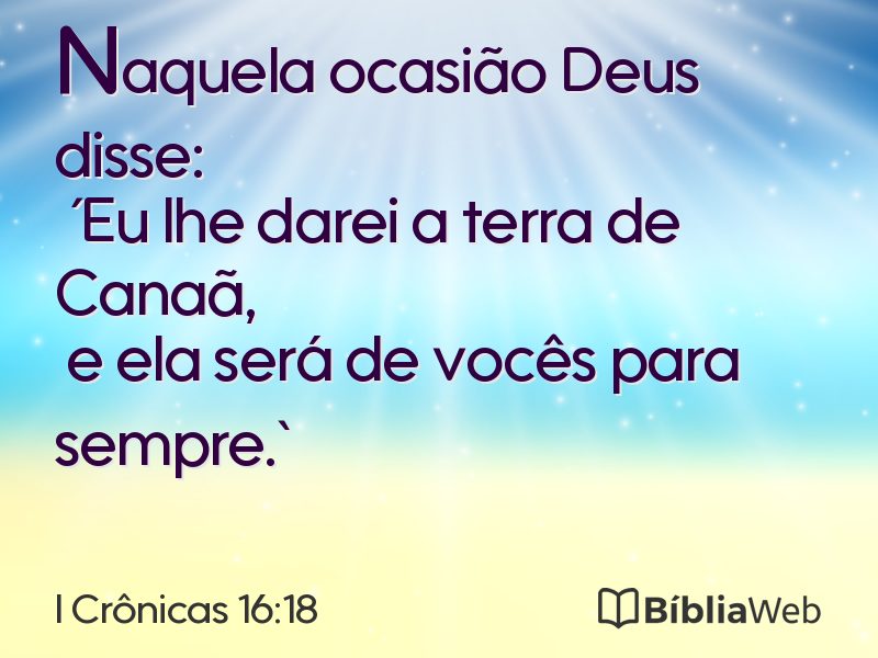 I Crônicas 16:18 em imagem para compartilhar