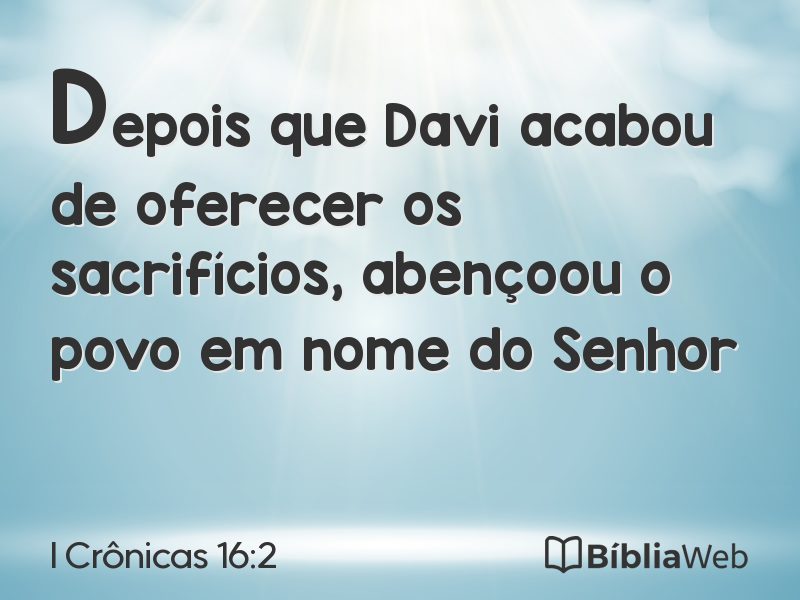 I Crônicas 16:2 em imagem para compartilhar