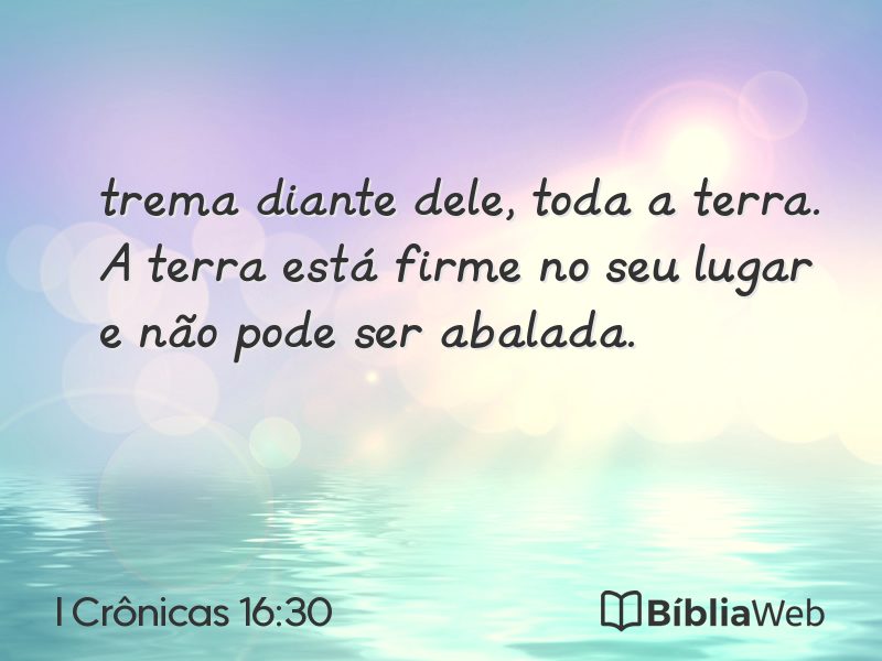 I Crônicas 16:30 em imagem para compartilhar