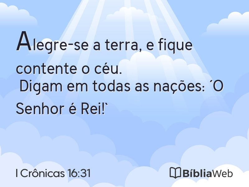 I Crônicas 16:31 em imagem para compartilhar