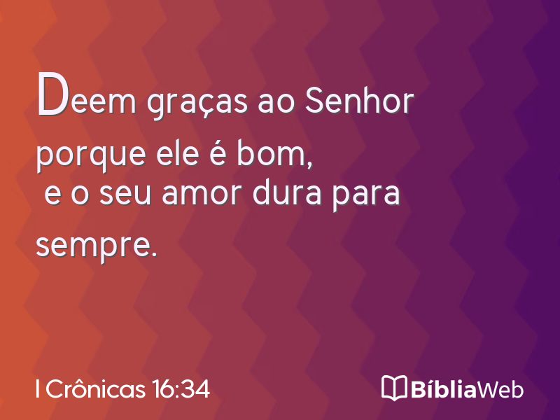 I Crônicas 16:34 em imagem para compartilhar