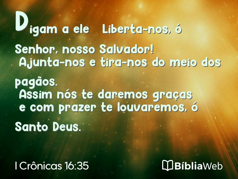 I Crônicas 16:35 em imagem para compartilhar