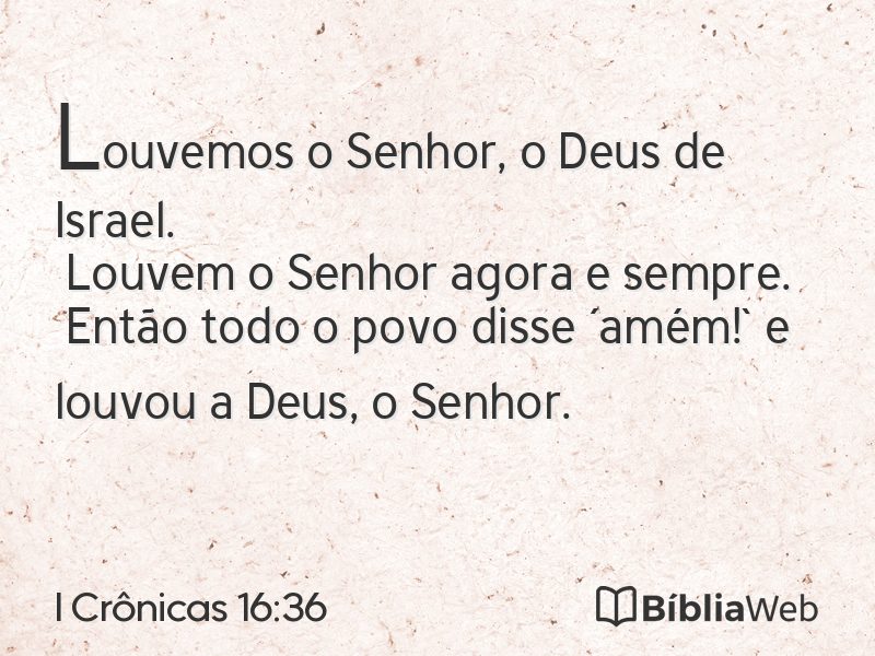 I Crônicas 16:36 em imagem para compartilhar