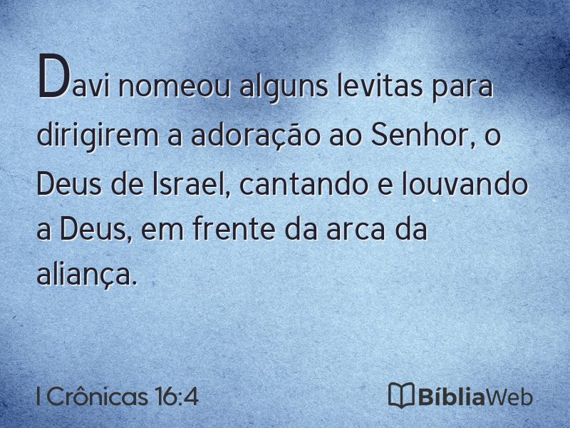 I Crônicas 16:4 em imagem para compartilhar