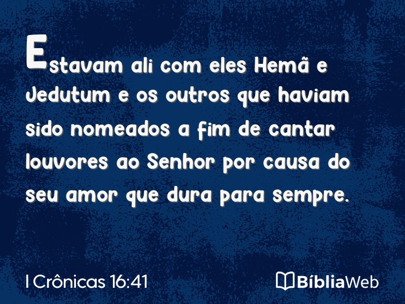 I Crônicas 16:41 em imagem para compartilhar