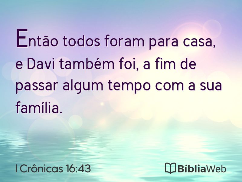 I Crônicas 16:43 em imagem para compartilhar