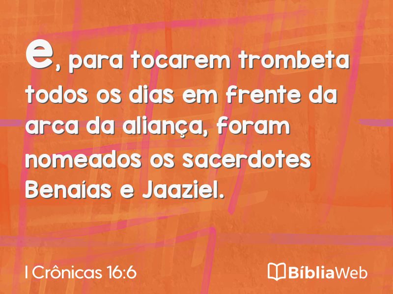 I Crônicas 16:6 em imagem para compartilhar