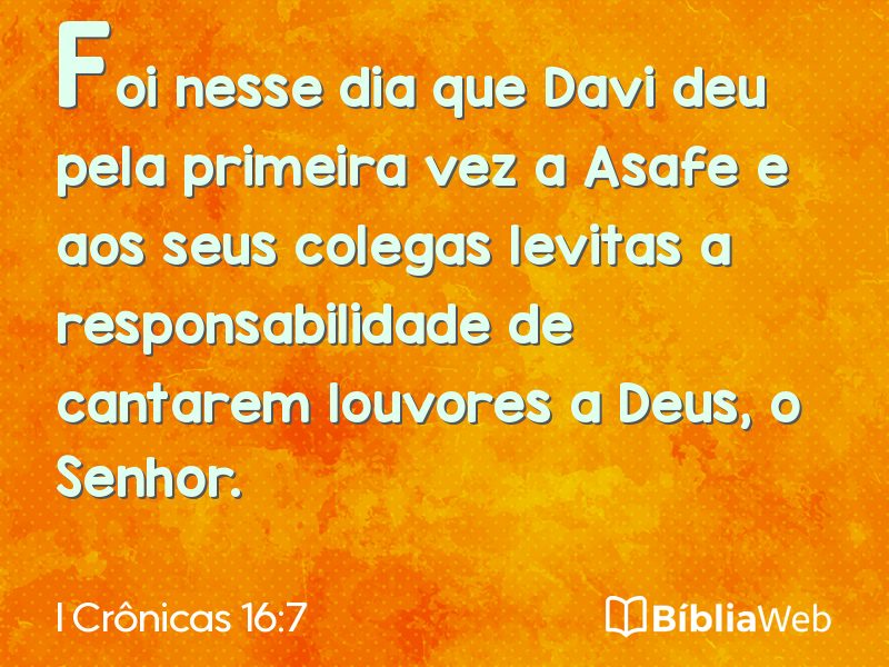 I Crônicas 16:7 em imagem para compartilhar