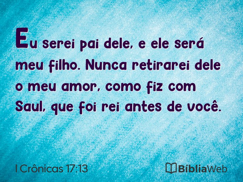 I Crônicas 17:13 em imagem para compartilhar