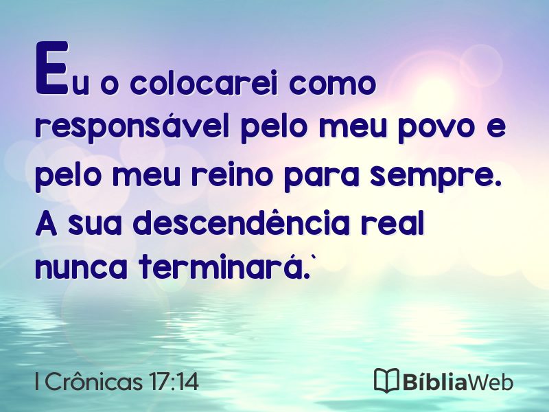 I Crônicas 17:14 em imagem para compartilhar