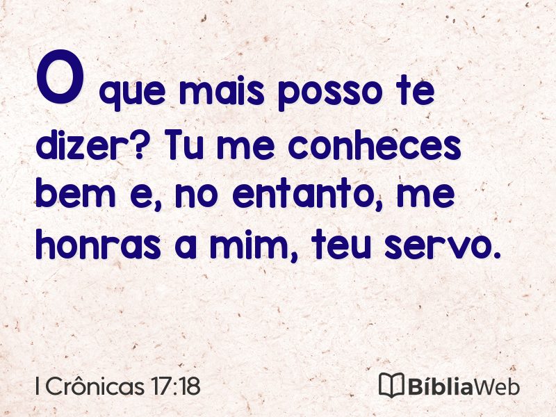 I Crônicas 17:18 em imagem para compartilhar
