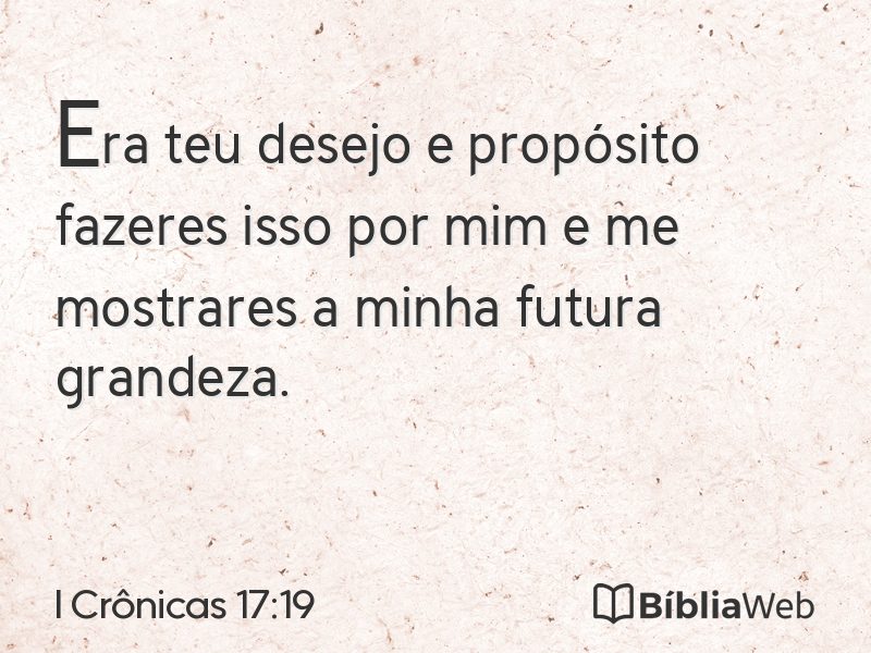 I Crônicas 17:19 em imagem para compartilhar
