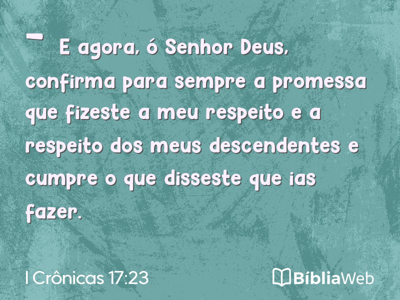 I Crônicas 17:23 em imagem para compartilhar