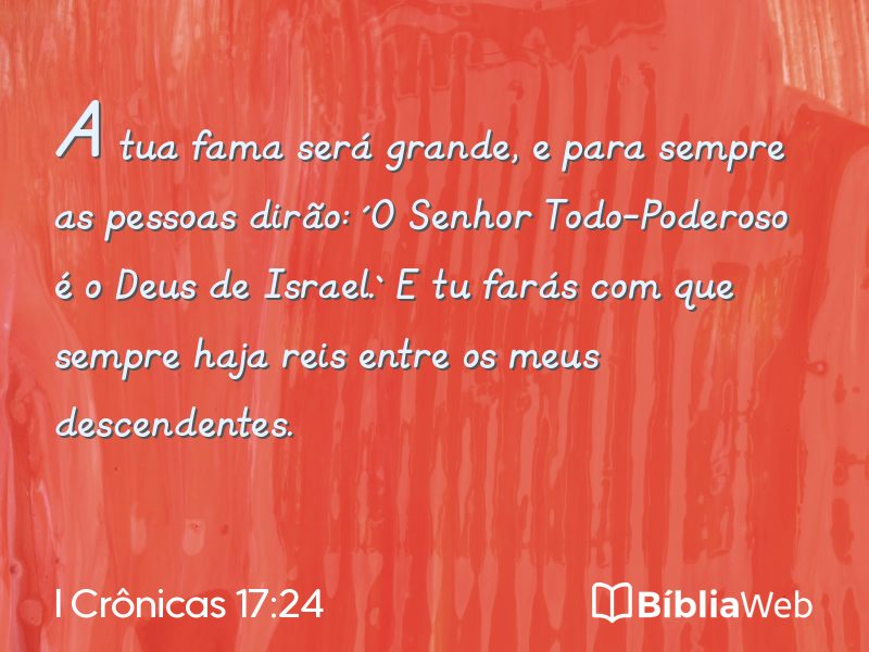 I Crônicas 17:24 em imagem para compartilhar
