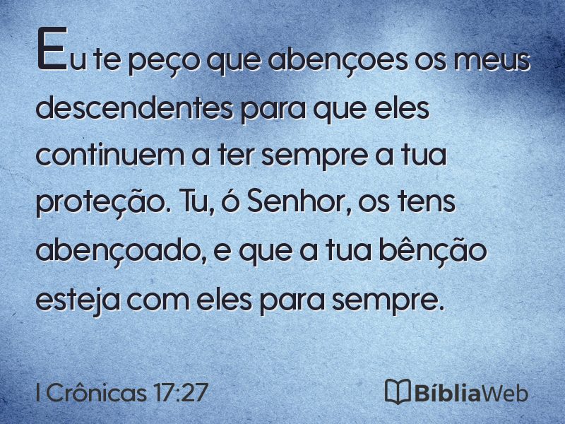 I Crônicas 17:27 em imagem para compartilhar