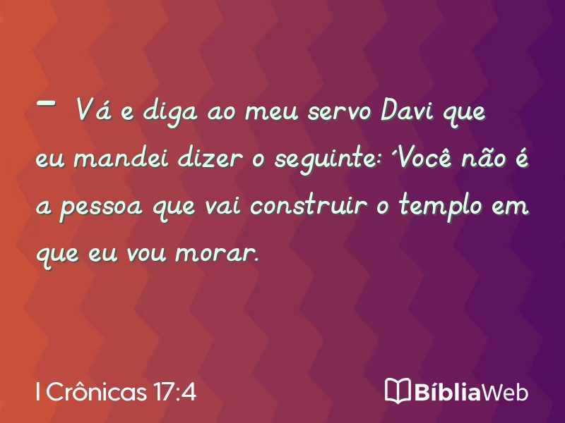 I Crônicas 17:4 em imagem para compartilhar