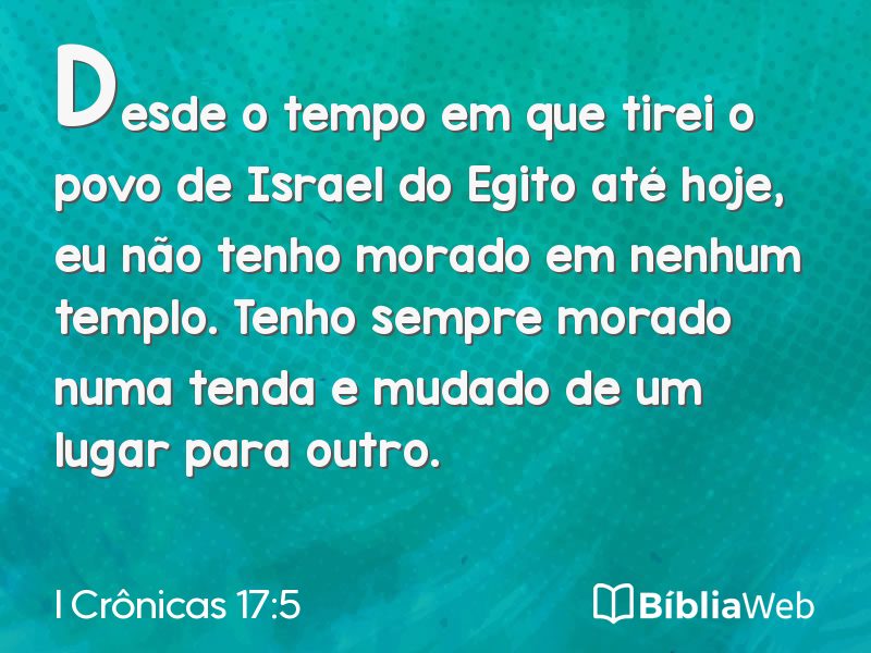 I Crônicas 17:5 em imagem para compartilhar