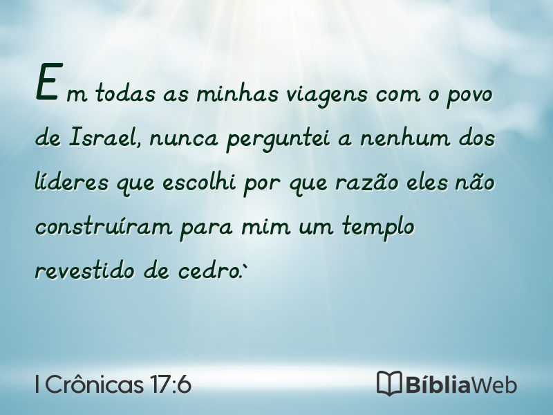 I Crônicas 17:6 em imagem para compartilhar