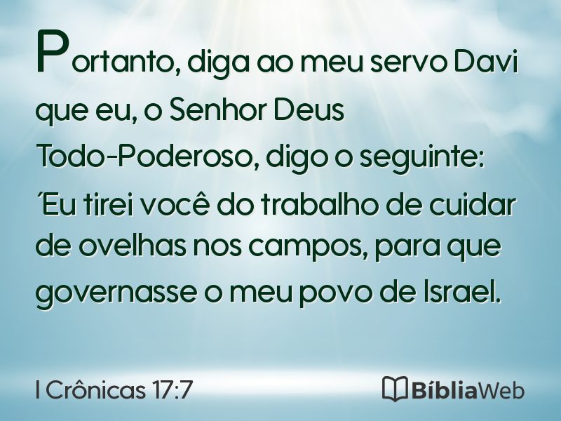 I Crônicas 17:7 em imagem para compartilhar