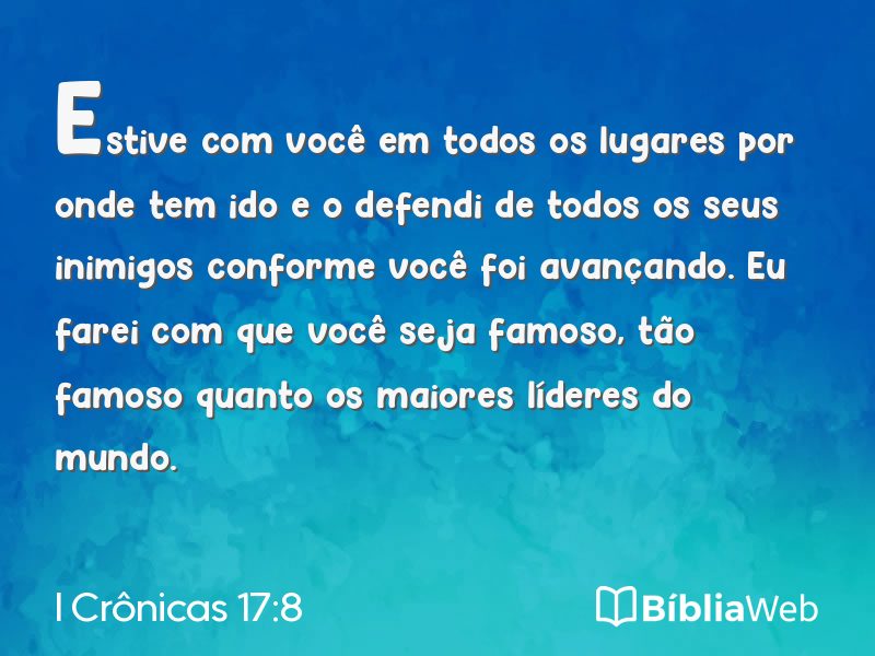 I Crônicas 17:8 em imagem para compartilhar