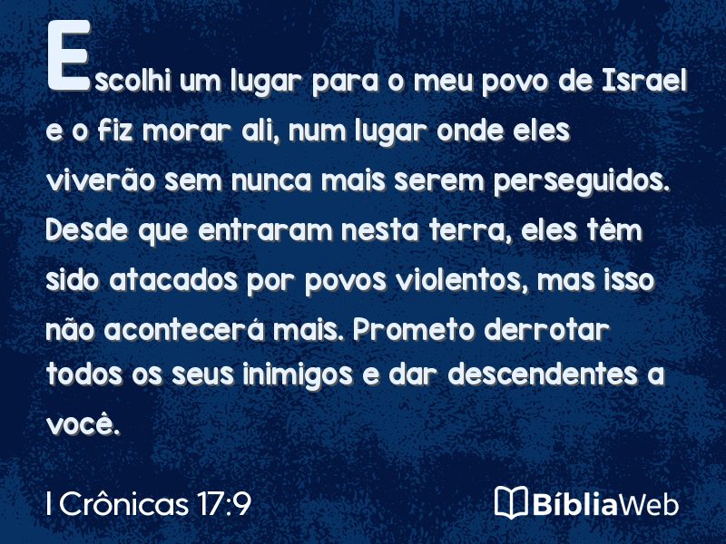 I Crônicas 17:9 em imagem para compartilhar