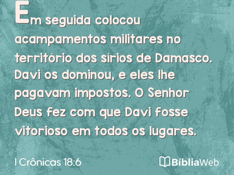 I Crônicas 18:6 em imagem para compartilhar