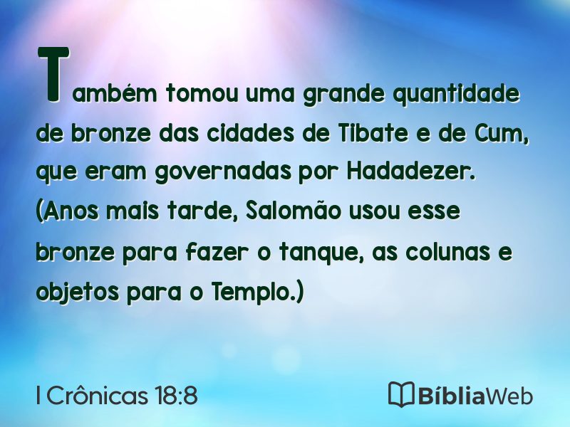 I Crônicas 18:8 em imagem para compartilhar