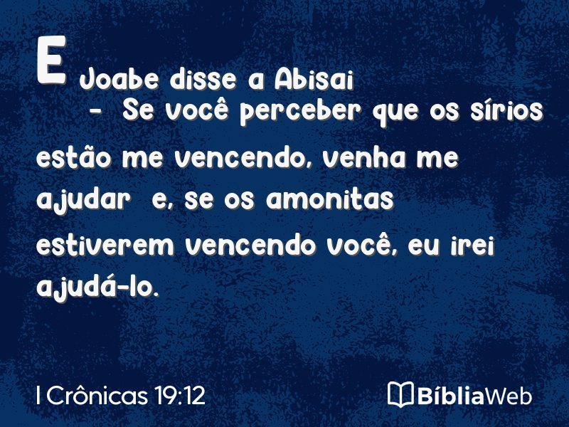 I Crônicas 19:12 em imagem para compartilhar