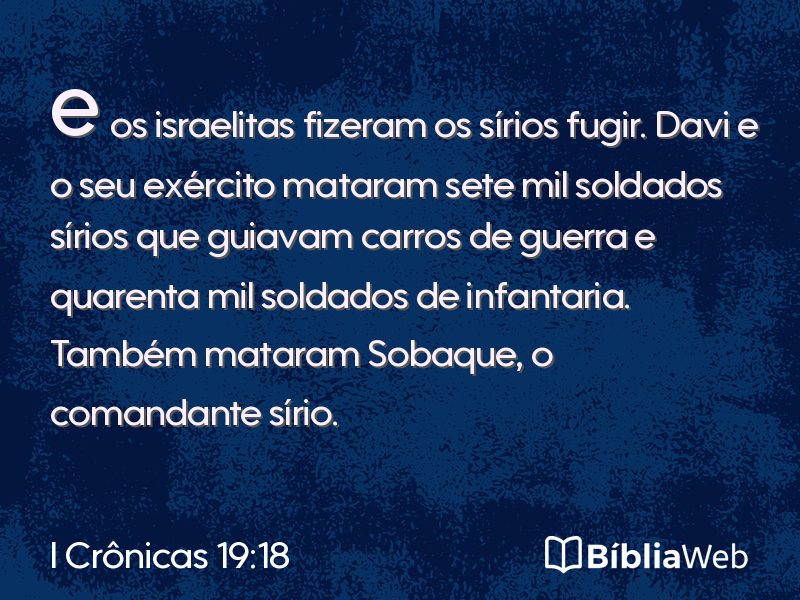 I Crônicas 19:18 em imagem para compartilhar