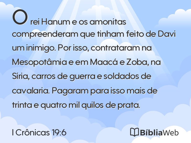 I Crônicas 19:6 em imagem para compartilhar