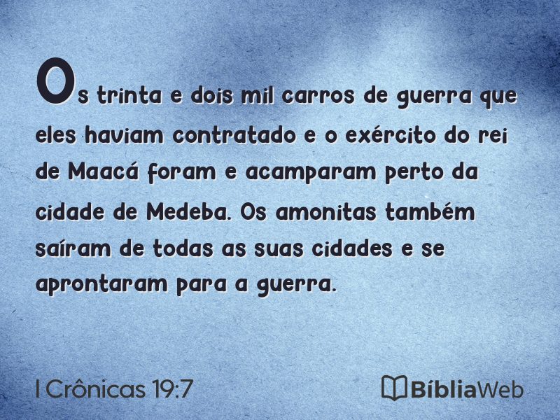 I Crônicas 19:7 em imagem para compartilhar