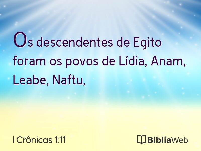 I Crônicas 1:11 em imagem para compartilhar