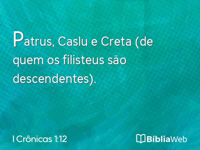 I Crônicas 1:12 em imagem para compartilhar